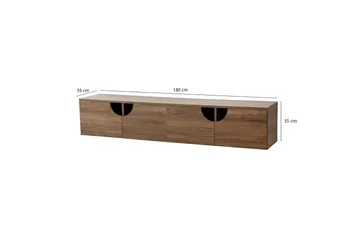 Grotte Vägghängd Tv Bänk 180 cm med Förvaring i Valnöt - Brun - Möbler - TV- & Mediamöbler - TV bänk & mediabänk