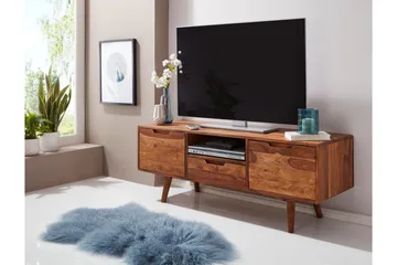 Hades Golvstående TV Bänk 135 cm med Förvaring i Ljust Trä - Brun - Möbler - TV- & Mediamöbler - TV bänk & mediabänk