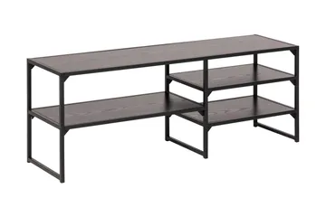 Hasslevik Tv-bänk 120 cm 3 Hyllor - Svart/Matt Svart - Möbler - TV- & Mediamöbler - TV bänk & mediabänk