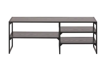 Hasslevik Tv-bänk 120 cm 3 Hyllor - Svart/Matt Svart - Möbler - TV- & Mediamöbler - TV bänk & mediabänk