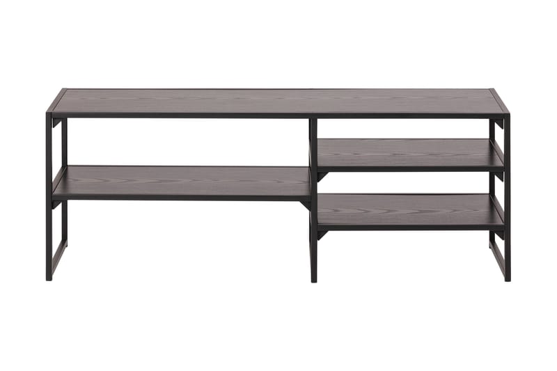 Hasslevik Tv-bänk 120 cm 3 Hyllor - Svart/Matt Svart - Möbler - TV- & Mediamöbler - TV bänk & mediabänk