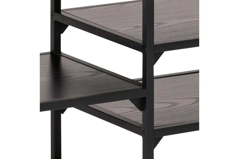 Hasslevik Tv-bänk 120 cm 3 Hyllor - Svart/Matt Svart - Möbler - TV- & Mediamöbler - TV bänk & mediabänk