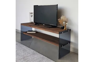 Heglar Golvstående TV Bänk 120 cm med Förvaring i Valnöt - Brun - Möbler - TV- & Mediamöbler - TV bänk & mediabänk