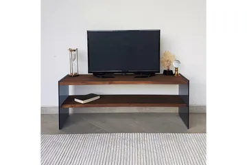 Heglar Golvstående TV Bänk 120 cm med Förvaring i Valnöt - Brun - Möbler - TV- & Mediamöbler - TV bänk & mediabänk