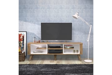 Hejde Golvstående TV Bänk 160 cm med Förvaring i Mörkt Trä - Valnötsbrun - Möbler - TV- & Mediamöbler - TV bänk & mediabänk