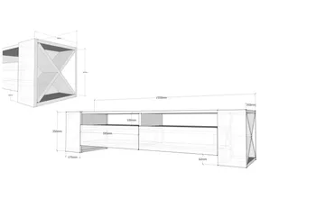 Hejde TV-Bänk 155 cm - Vit - Möbler - TV- & Mediamöbler - TV bänk & mediabänk