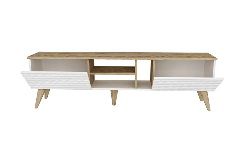 Hejde TV-Bänk 180 cm - Vit/Brun - Möbler - TV- & Mediamöbler - TV bänk & mediabänk