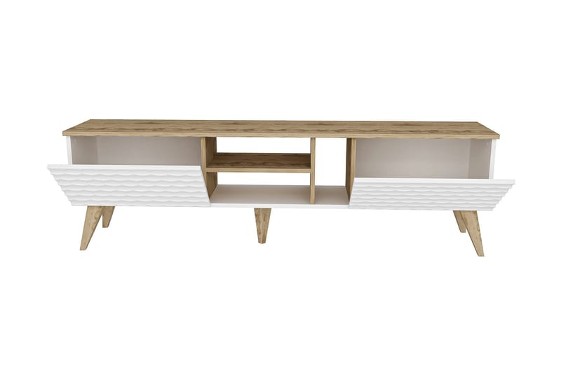 Hejde TV-Bänk 180 cm - Vit/Brun - Möbler - TV- & Mediamöbler - TV bänk & mediabänk