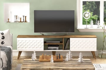 Hejde TV-Bänk 180 cm - Vit/Brun - Möbler - TV- & Mediamöbler - TV bänk & mediabänk