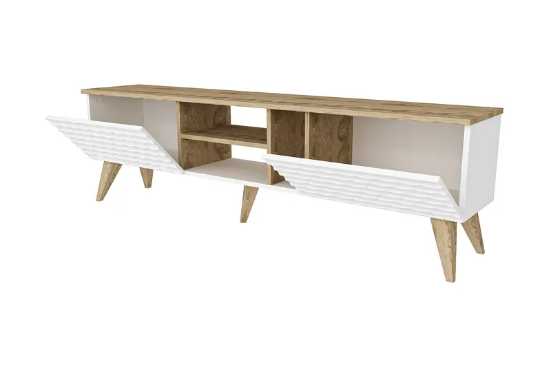 Hejde TV-Bänk 180 cm - Vit/Brun - Möbler - TV- & Mediamöbler - TV bänk & mediabänk