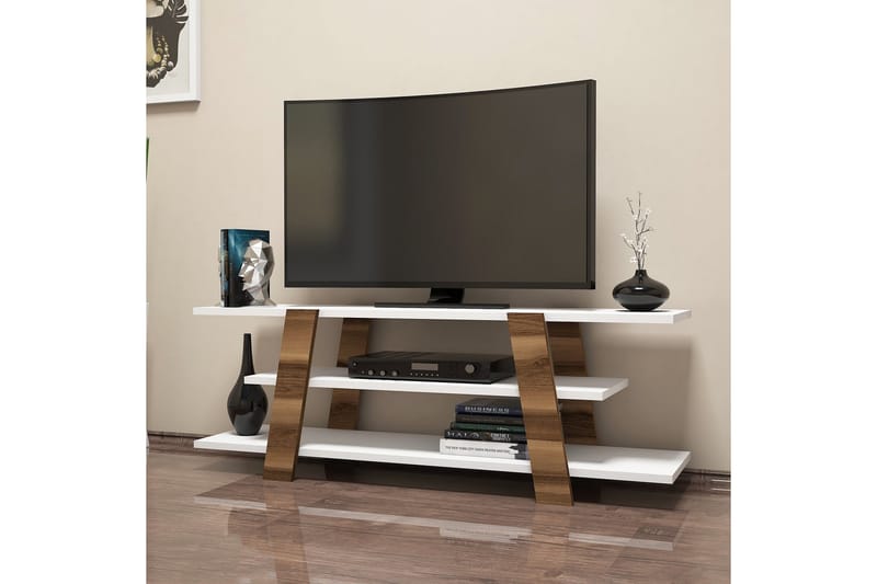 Hovdane TV-Bänk 120 cm - Brun/Vit - Möbler - TV- & Mediamöbler - TV bänk & mediabänk