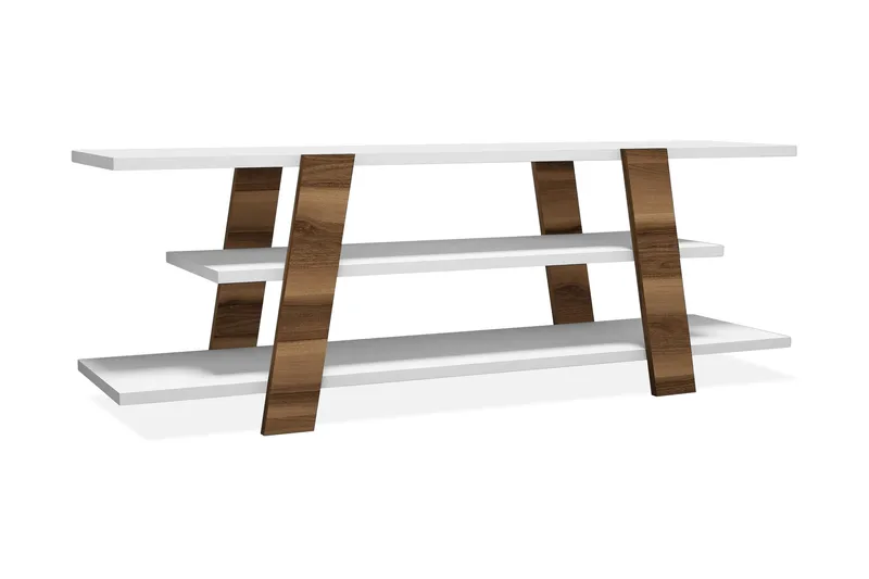 Hovdane TV-Bänk 120 cm, Brun/Vit