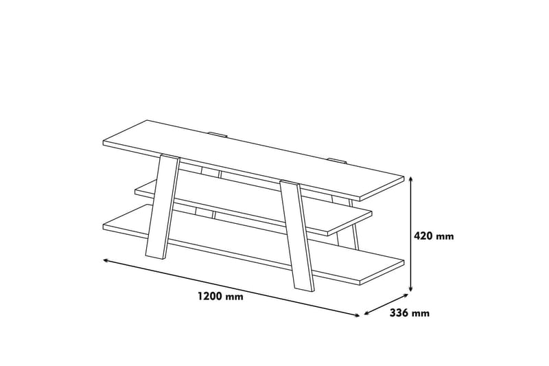 Hovdane TV-Bänk 120 cm - Brun/Vit - Möbler - TV- & Mediamöbler - TV bänk & mediabänk
