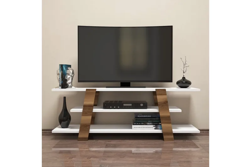 Hovdane TV-Bänk 120 cm - Brun/Vit - Möbler - TV- & Mediamöbler - TV bänk & mediabänk
