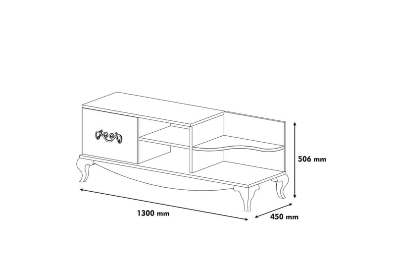 Hovdane TV-Bänk 130 cm - Vit - Möbler - TV- & Mediamöbler - TV bänk & mediabänk