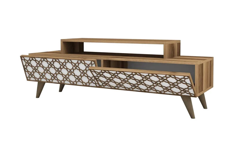 Hovdane TV-Bänk 140 cm - Brun/Vit - Möbler - TV- & Mediamöbler - TV bänk & mediabänk