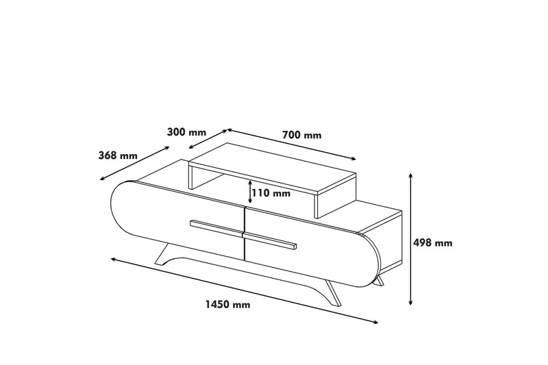 Hovdane TV-Bänk 145 cm - Brun - Möbler - TV- & Mediamöbler - TV bänk & mediabänk