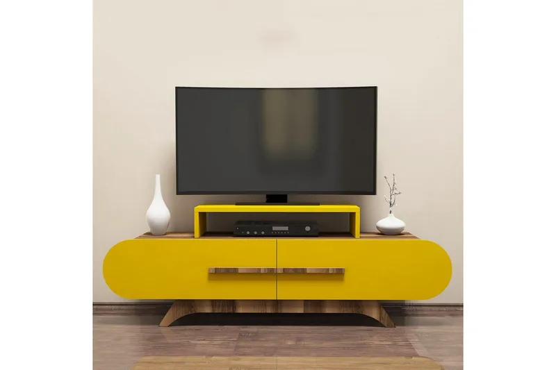 Hovdane TV-Bänk 145 cm - Brun/Gul - Möbler - TV- & Mediamöbler - TV bänk & mediabänk