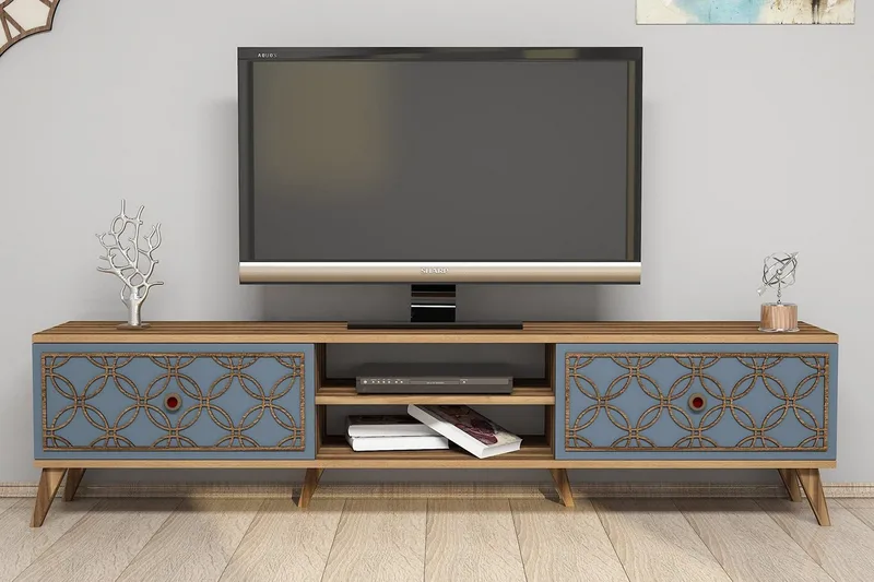 Hovdane TV-Bänk 180 cm, Brun/Grå