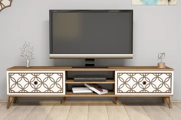 Hovdane TV-Bänk 180 cm - Brun/Vit - Möbler - TV- & Mediamöbler - TV bänk & mediabänk