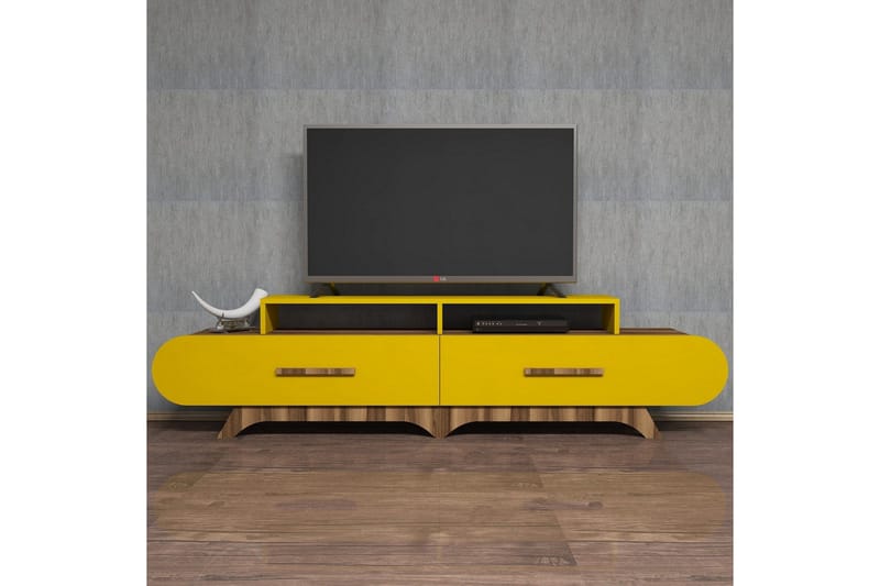 Hovdane TV-Bänk 205 cm - Brun/Gul - Möbler - TV- & Mediamöbler - TV bänk & mediabänk