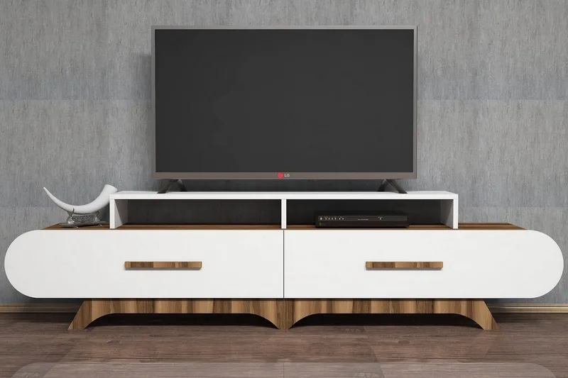 Hovdane TV-Bänk 205 cm - Brun/Vit - Möbler - TV- & Mediamöbler - TV bänk & mediabänk