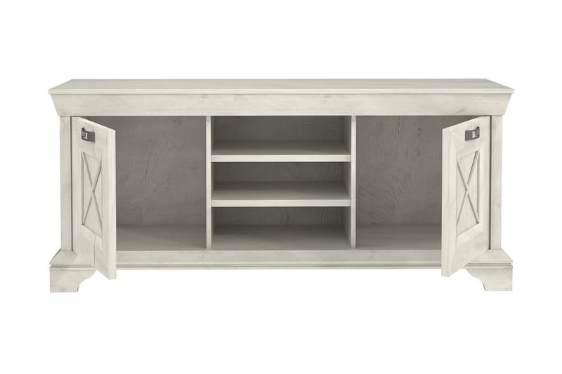 Hurlston Golvstående TV-bänk 147 cm med Förvaring i Målat Trä - Vit - Möbler - TV- & Mediamöbler - TV bänk & mediabänk