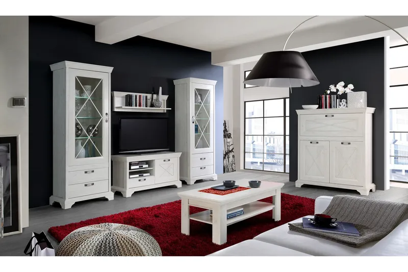 Hurlston TV-Bänk 123 cm - Vit - Möbler - TV- & Mediamöbler - TV bänk & mediabänk