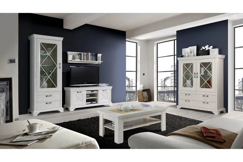 Hurlston TV-Bänk 147 cm - Vit - Möbler - TV- & Mediamöbler - TV bänk & mediabänk