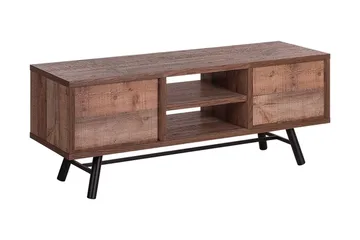 Illari Golvstående Tv Bänk 127 cm med Förvaring i Ljust Trä - Brun - Möbler - TV- & Mediamöbler - TV bänk & mediabänk