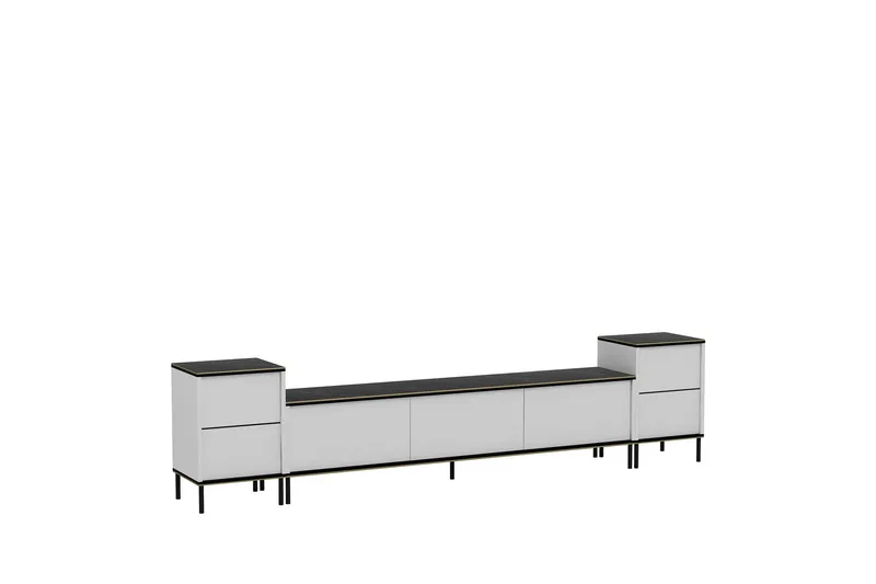 Imaj Tv-bänk 260 cm - Guld/Svart/Vit - Möbler - TV- & Mediamöbler - TV bänk & mediabänk