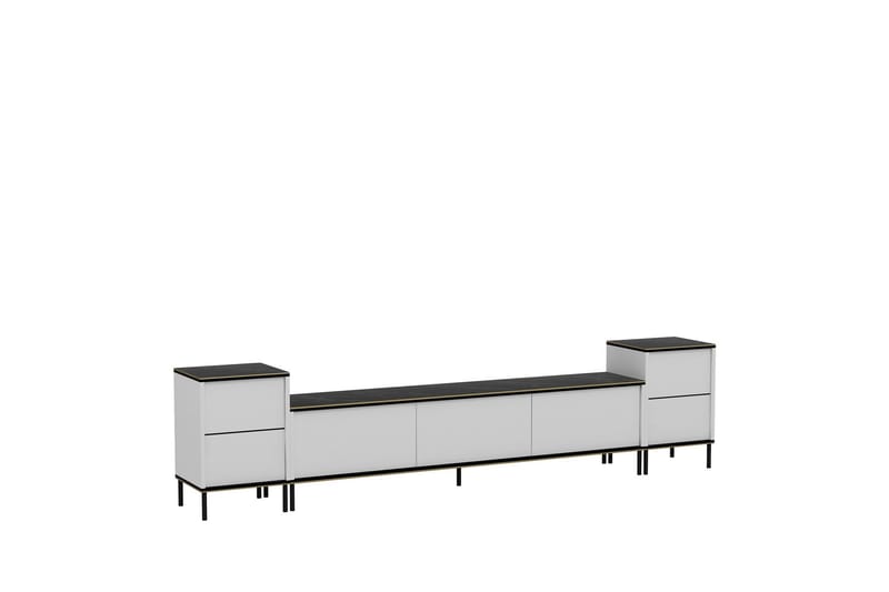 Imaj Tv-bänk 260 cm - Guld/Svart/Vit - Möbler - TV- & Mediamöbler - TV bänk & mediabänk