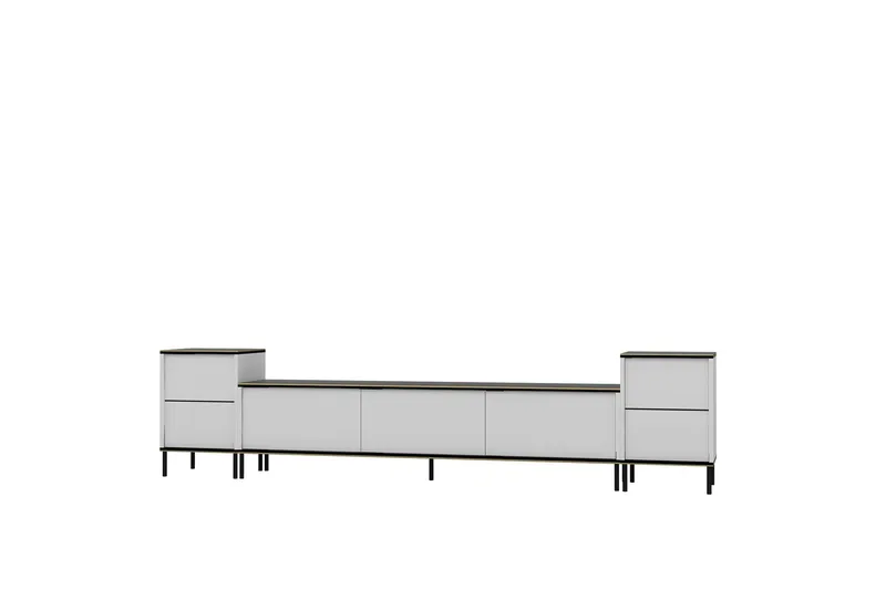 Imaj Tv-bänk 260 cm - Guld/Svart/Vit - Möbler - TV- & Mediamöbler - TV bänk & mediabänk