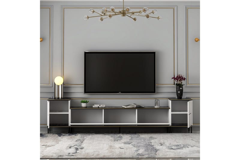 Imaj Tv-bänk 260 cm - Guld/Svart/Vit - Möbler - TV- & Mediamöbler - TV bänk & mediabänk