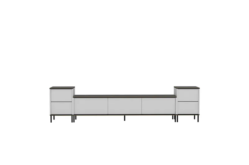 Imaj Tv-bänk 260 cm - Guld/Svart/Vit - Möbler - TV- & Mediamöbler - TV bänk & mediabänk