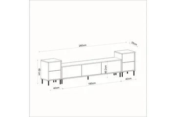 Imaj Tv-bänk 260 cm - Guld/Svart/Vit - Möbler - TV- & Mediamöbler - TV bänk & mediabänk