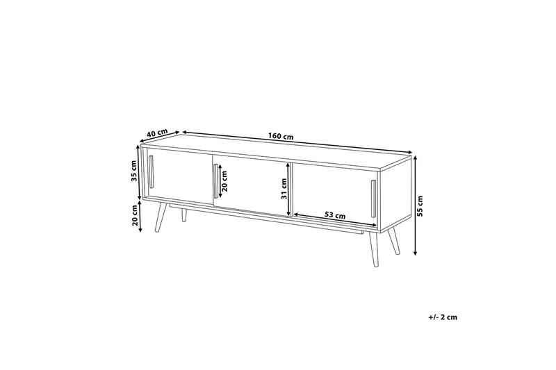Indiana Tv-Bänk 40x160 cm - Vit - Möbler - TV- & Mediamöbler - TV bänk & mediabänk