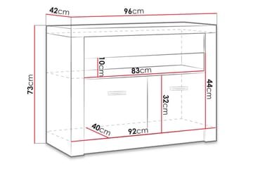 Indianapolis TV-bänk 96x42x73 cm - Vit - Möbler - TV- & Mediamöbler - TV bänk & mediabänk
