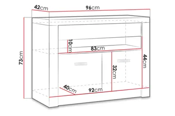 Indianapolis TV-bänk 96x42x73 cm - Vit - Möbler - TV- & Mediamöbler - TV bänk & mediabänk