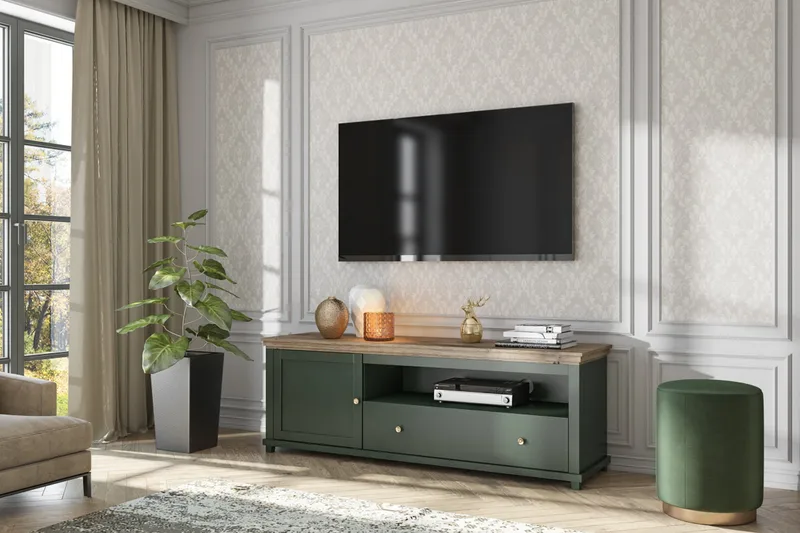 Ivreri Tv-bänk 181 cm - Khaki/Natur - Möbler - TV- & Mediamöbler - TV bänk & mediabänk