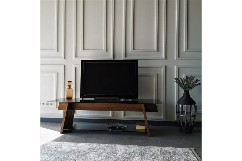 Jamerria TV-Bänk 158 cm - Valnöt/Svart - Möbler - TV- & Mediamöbler - TV bänk & mediabänk