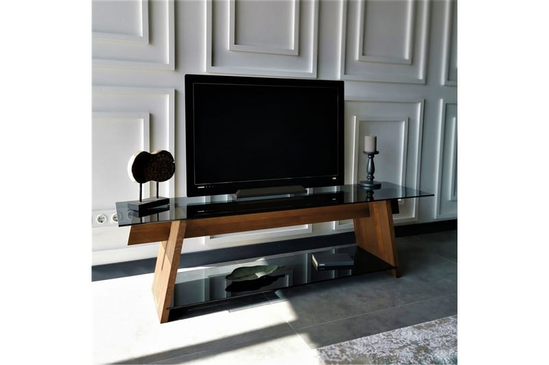Jamerria TV-Bänk 158 cm - Valnöt/Svart - Möbler - TV- & Mediamöbler - TV bänk & mediabänk