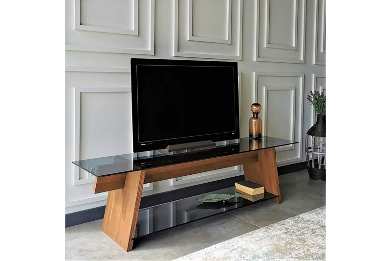 Jamerria TV-Bänk 158 cm - Valnöt/Svart - Möbler - TV- & Mediamöbler - TV bänk & mediabänk