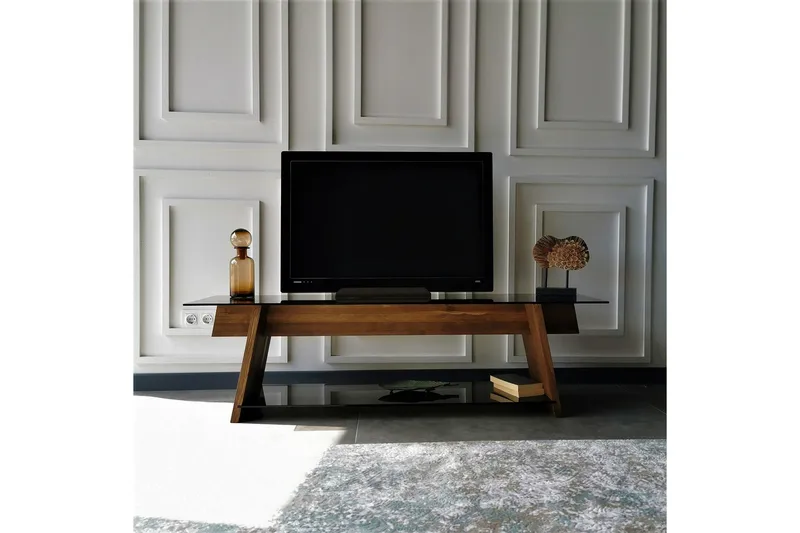 Jamerria TV-Bänk 158 cm - Valnöt/Svart - Möbler - TV- & Mediamöbler - TV bänk & mediabänk