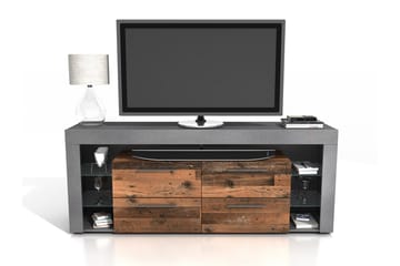 Jernae Golvstående TV-bänk 180 cm med Förvaring i Mörkt Trä - Brun - Möbler - TV- & Mediamöbler - TV bänk & mediabänk