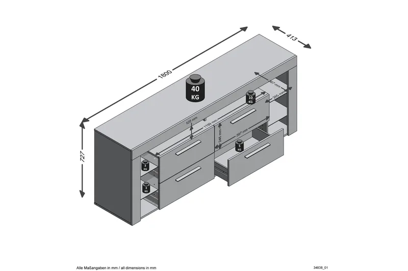 Jernae TV-Bänk 180 cm - Brun - Möbler - TV- & Mediamöbler - TV bänk & mediabänk