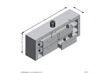 Jernae TV-Bänk 180 cm - Vit - Möbler - TV- & Mediamöbler - TV bänk & mediabänk