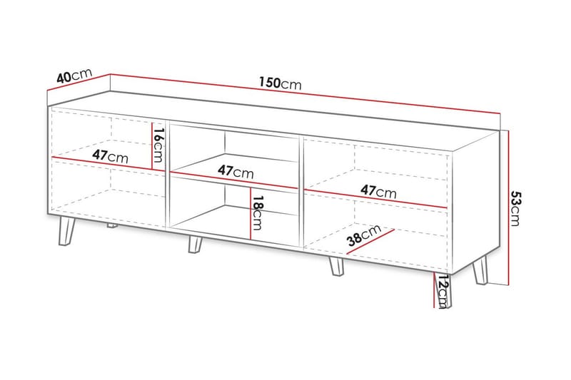 Juniskär Tv-bänk 40x52x150 cm Scandinavian Choice Vit - Möbler - TV- & Mediamöbler - TV bänk & mediabänk