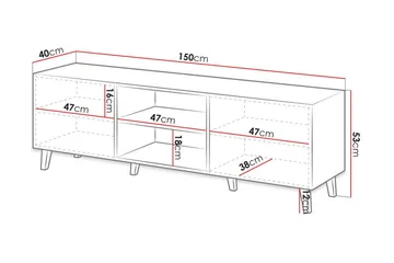 Juniskär Tv-bänk 40x52x150 cm - Svart - Möbler - TV- & Mediamöbler - TV bänk & mediabänk