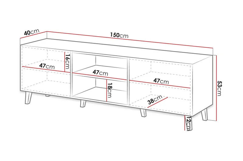 Juniskär Tv-bänk 40x52x150 cm - Svart - Möbler - TV- & Mediamöbler - TV bänk & mediabänk